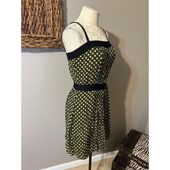 Milly Dress Blue Green 6 Silk A Line - Picture 6 of 10